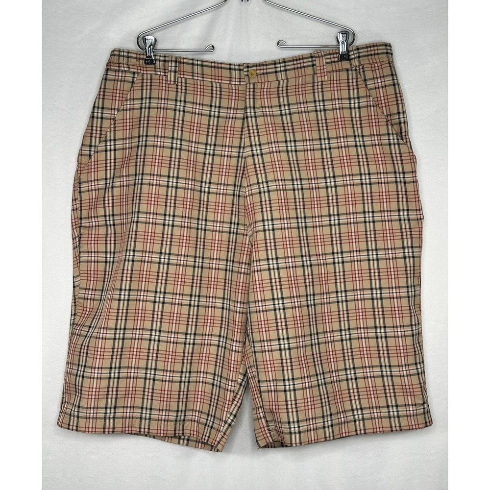 Bermuda‎ Shorts Classic Plaid Tan Red Black  Streetwear Casual 2XL